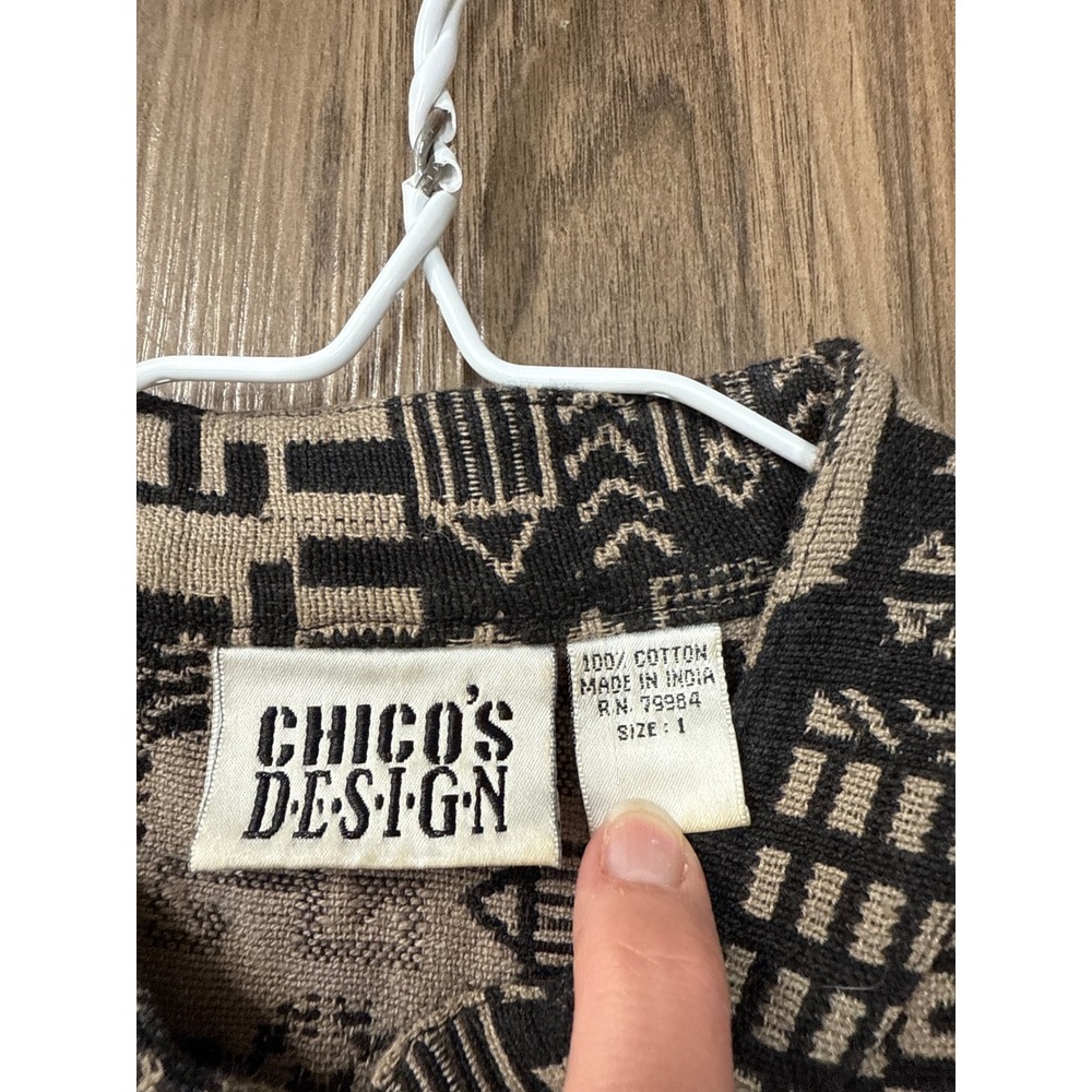 Vintage Chico's Aztec Geometric Woven Coat‎ Tapestry Size 1/Medium Art - Picture 5 of 7
